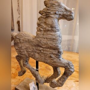 A&B Home Wood Look Horse Sculpture